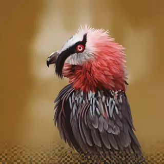 Buitre barbudo rojo